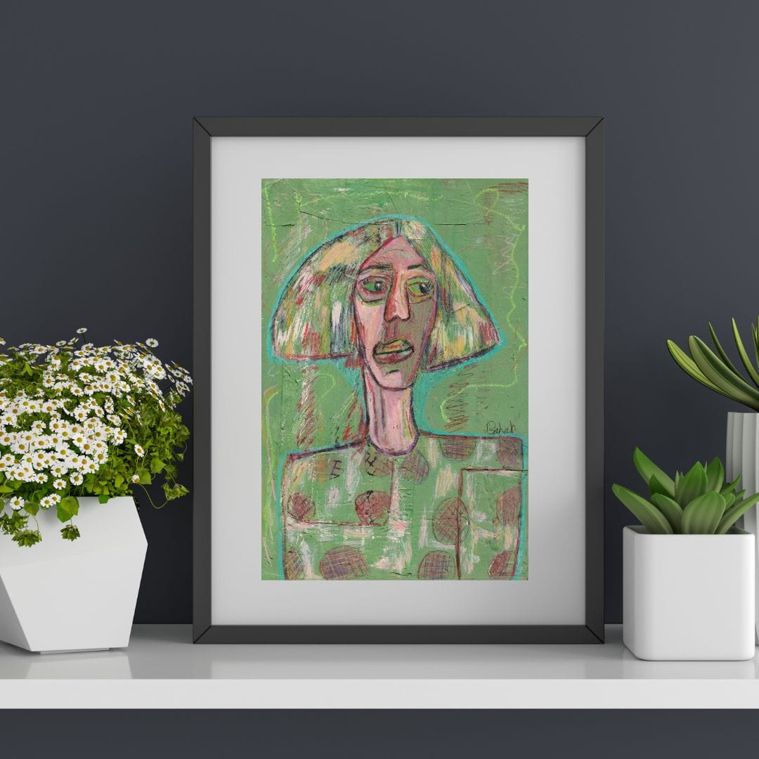 Posters, Prints, & Visual Artwork Abstract Neo-Expressionism Portrait: "Vegetarian"