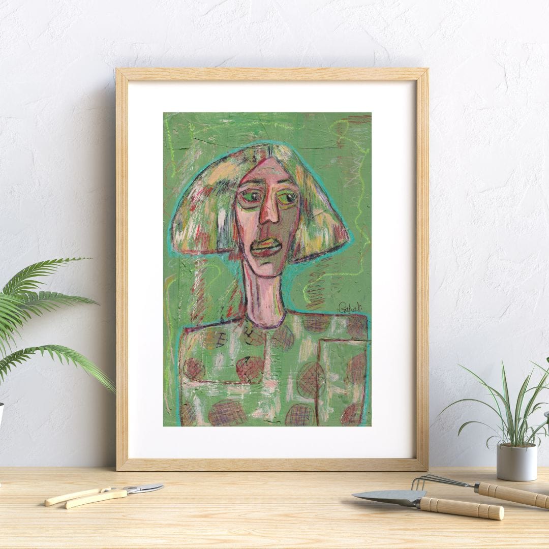 Posters, Prints, & Visual Artwork Abstract Neo-Expressionism Portrait: "Vegetarian"