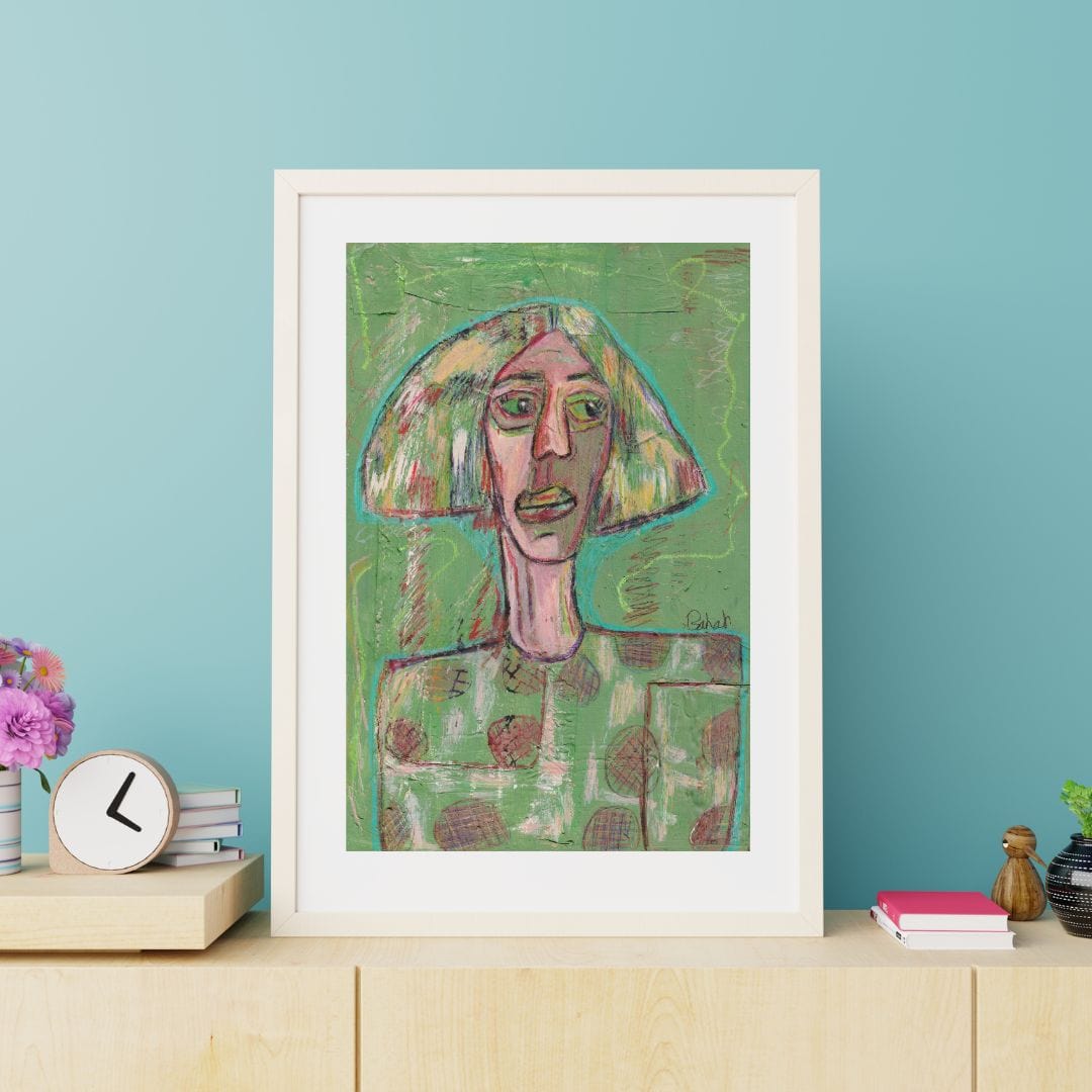 Posters, Prints, & Visual Artwork Abstract Neo-Expressionism Portrait: "Vegetarian"