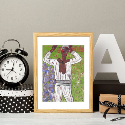 Posters, Prints, & Visual Artwork Black Man Textured Mixed Media Art: "Rock Climber"