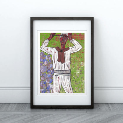 Posters, Prints, & Visual Artwork Black Man Textured Mixed Media Art: "Rock Climber"