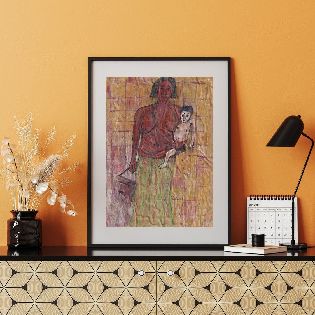 Posters, Prints, & Visual Artwork Black Woman Abstract Portrait: "The Lonely Woman"