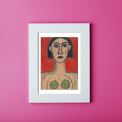 Posters, Prints, & Visual Artwork Bold Woman Abstract Expressionist Portrait: "Lemon"