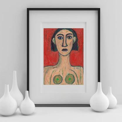 Posters, Prints, & Visual Artwork Bold Woman Abstract Expressionist Portrait: "Lemon"