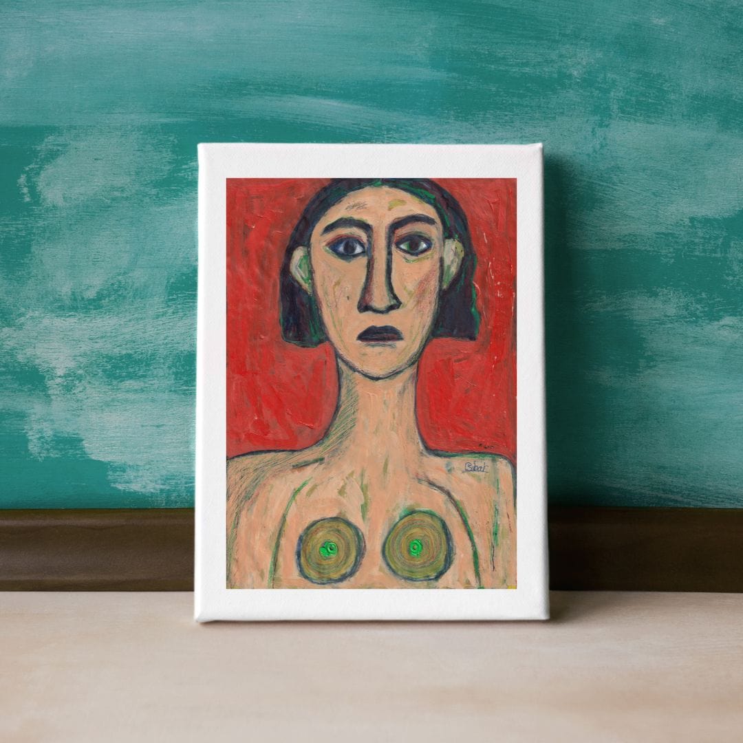 Posters, Prints, & Visual Artwork Bold Woman Abstract Expressionist Portrait: "Lemon"