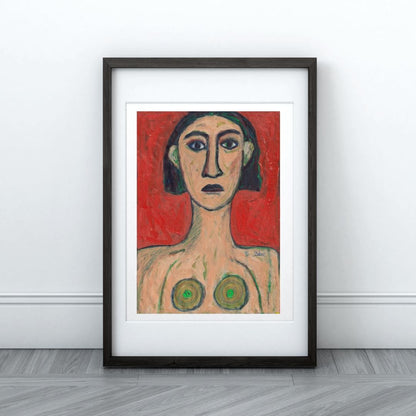 Posters, Prints, & Visual Artwork Bold Woman Abstract Expressionist Portrait: "Lemon"