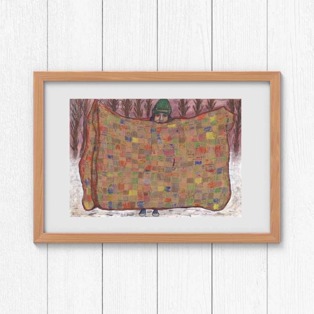 Posters, Prints, & Visual Artwork Christmas Girl Expressionist Art: "Cold Christmas"