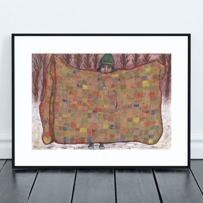 Posters, Prints, & Visual Artwork Christmas Girl Expressionist Art: "Cold Christmas"