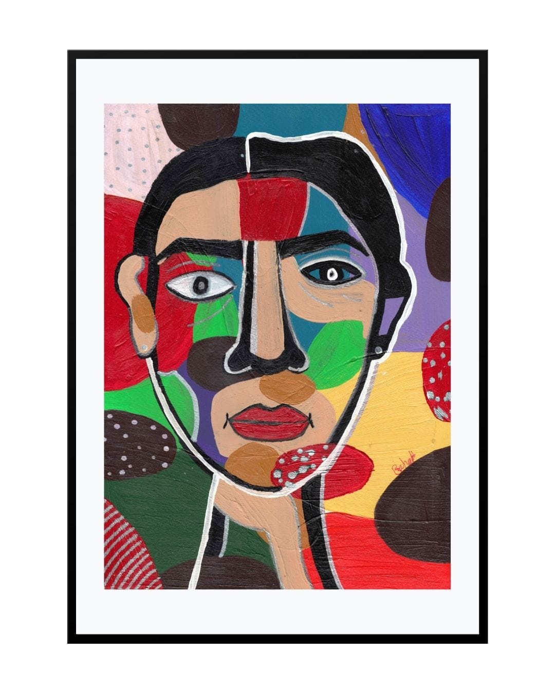 Posters, Prints, & Visual Artwork Colorful Girl Face Print - Patchy