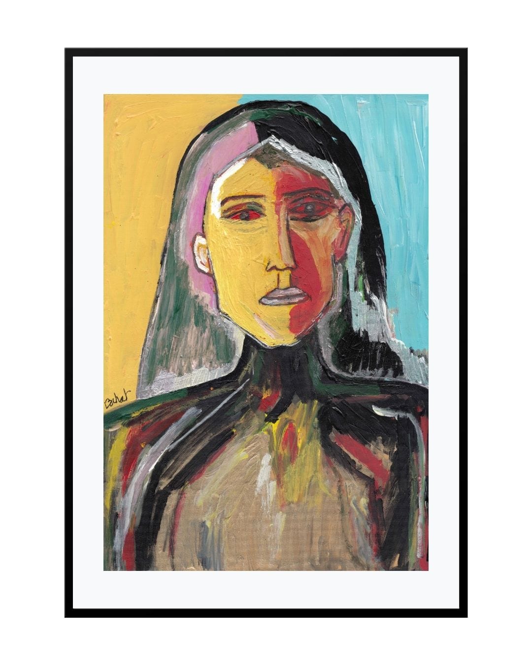 Posters, Prints, & Visual Artwork Colorful Portrait Print - Eternal Silence