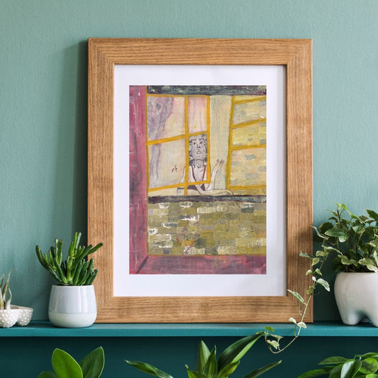 Posters, Prints, & Visual Artwork Contemporary Acrylic Painting: "The Yellow Window"