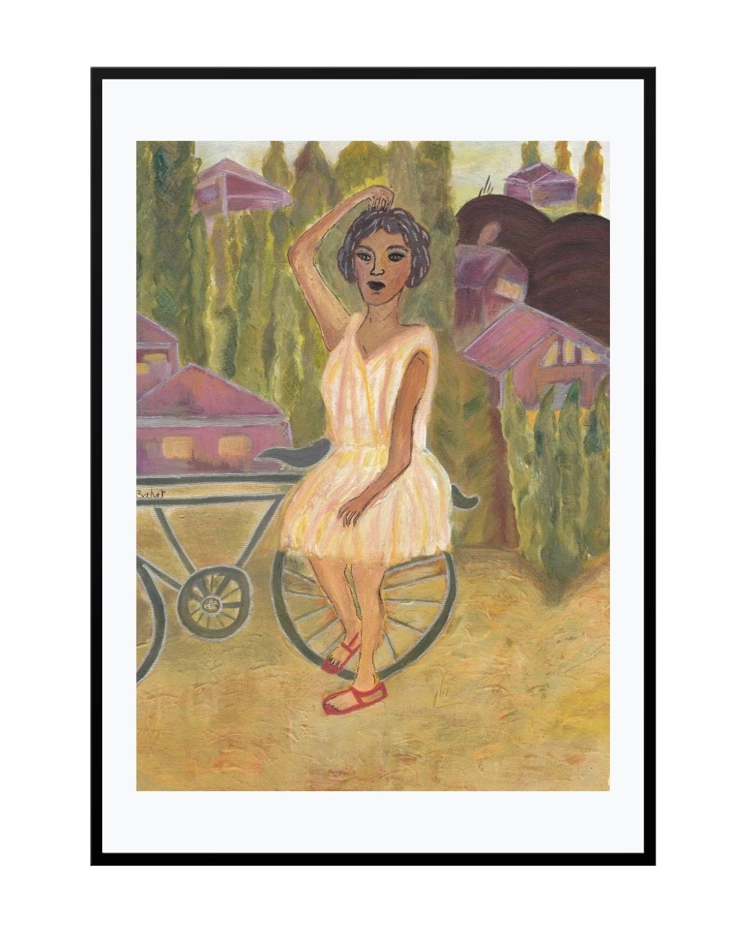 Posters, Prints, & Visual Artwork Country Girl Print - Green Farm