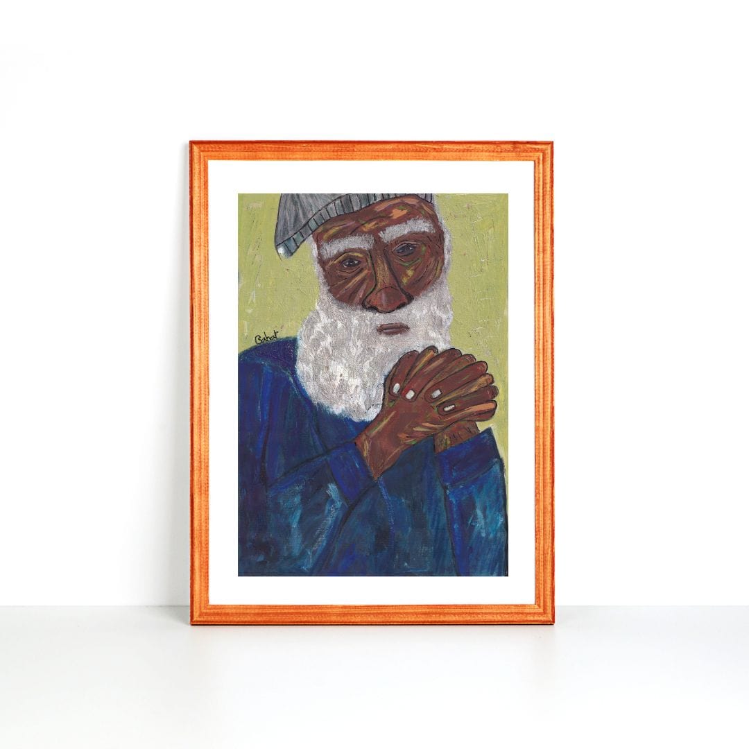 Posters, Prints, & Visual Artwork Elderly Man Figurative Painting: "The Washed Man"