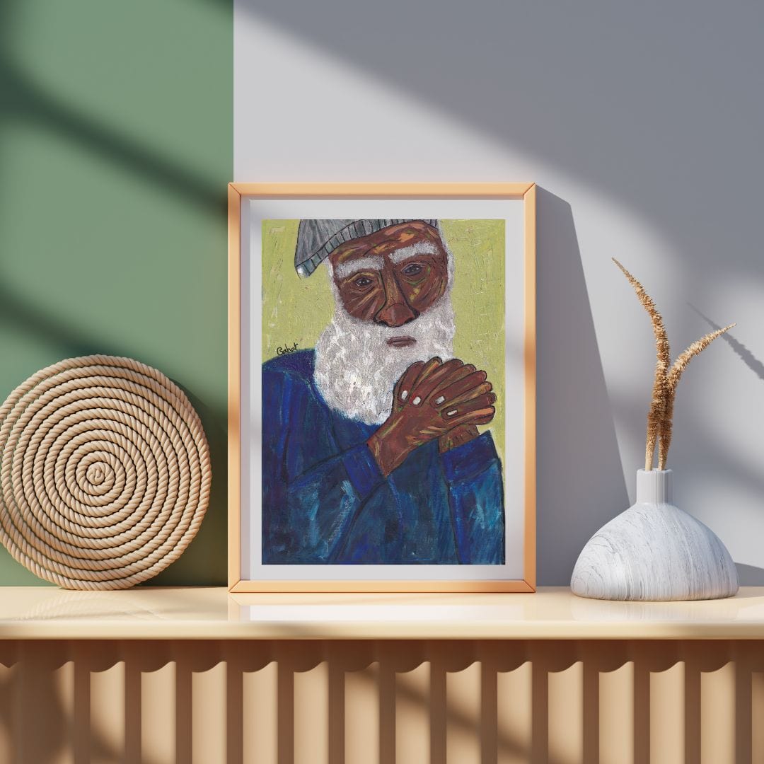 Posters, Prints, & Visual Artwork Elderly Man Figurative Painting: "The Washed Man"