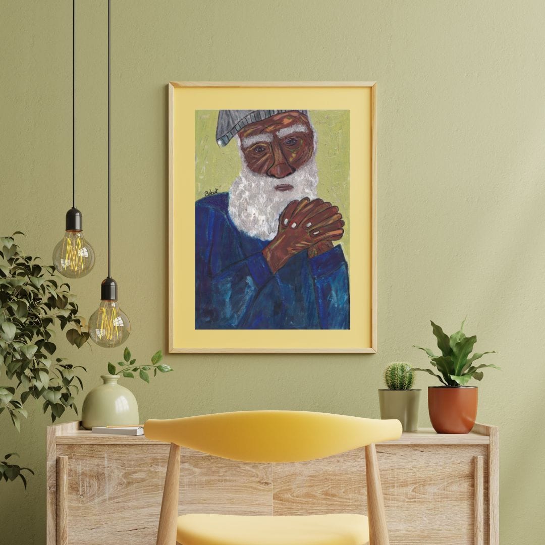 Posters, Prints, & Visual Artwork Elderly Man Figurative Painting: "The Washed Man"