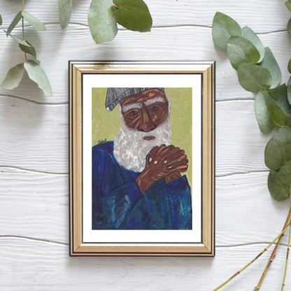 Posters, Prints, & Visual Artwork Elderly Man Figurative Painting: "The Washed Man"