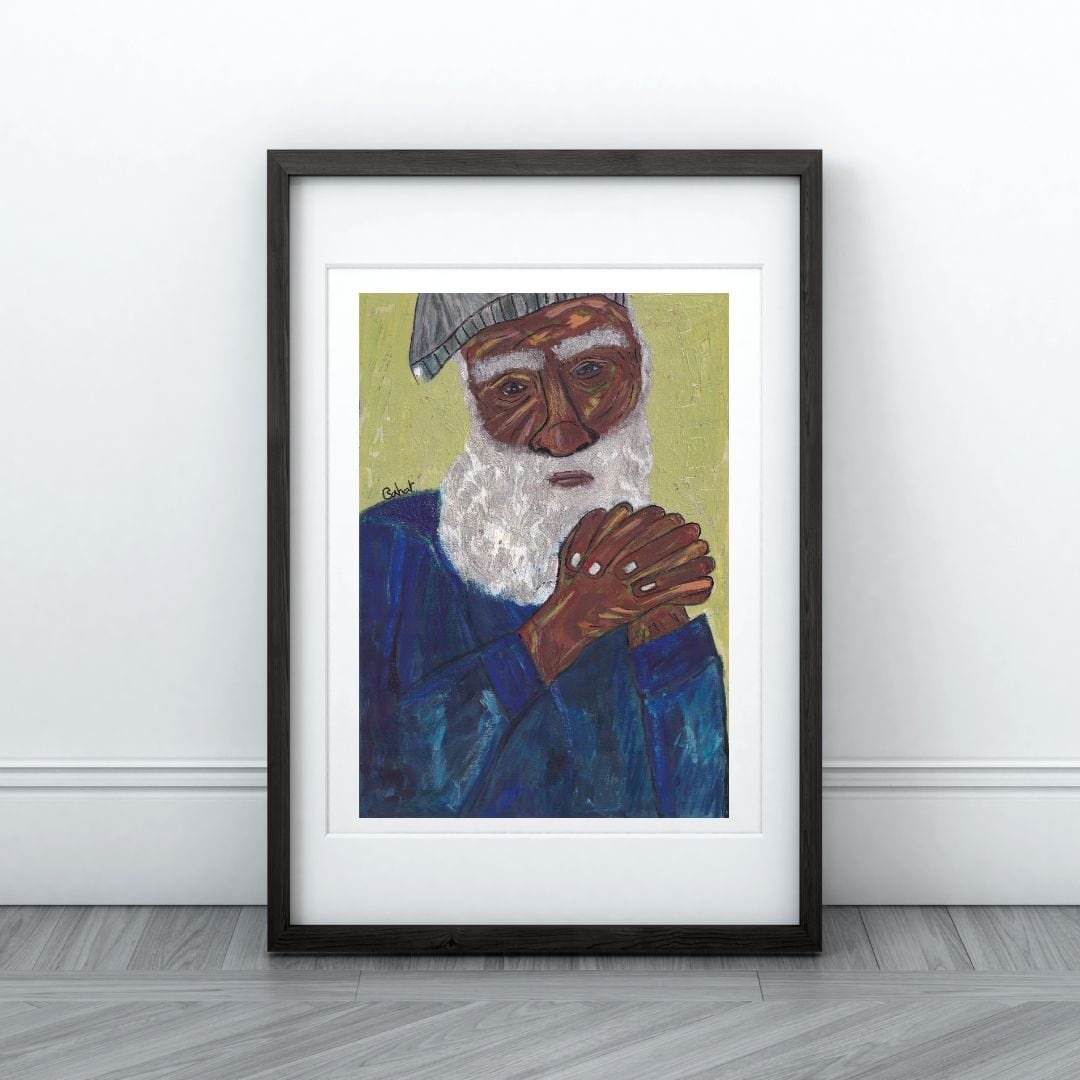 Posters, Prints, & Visual Artwork Elderly Man Figurative Painting: "The Washed Man"