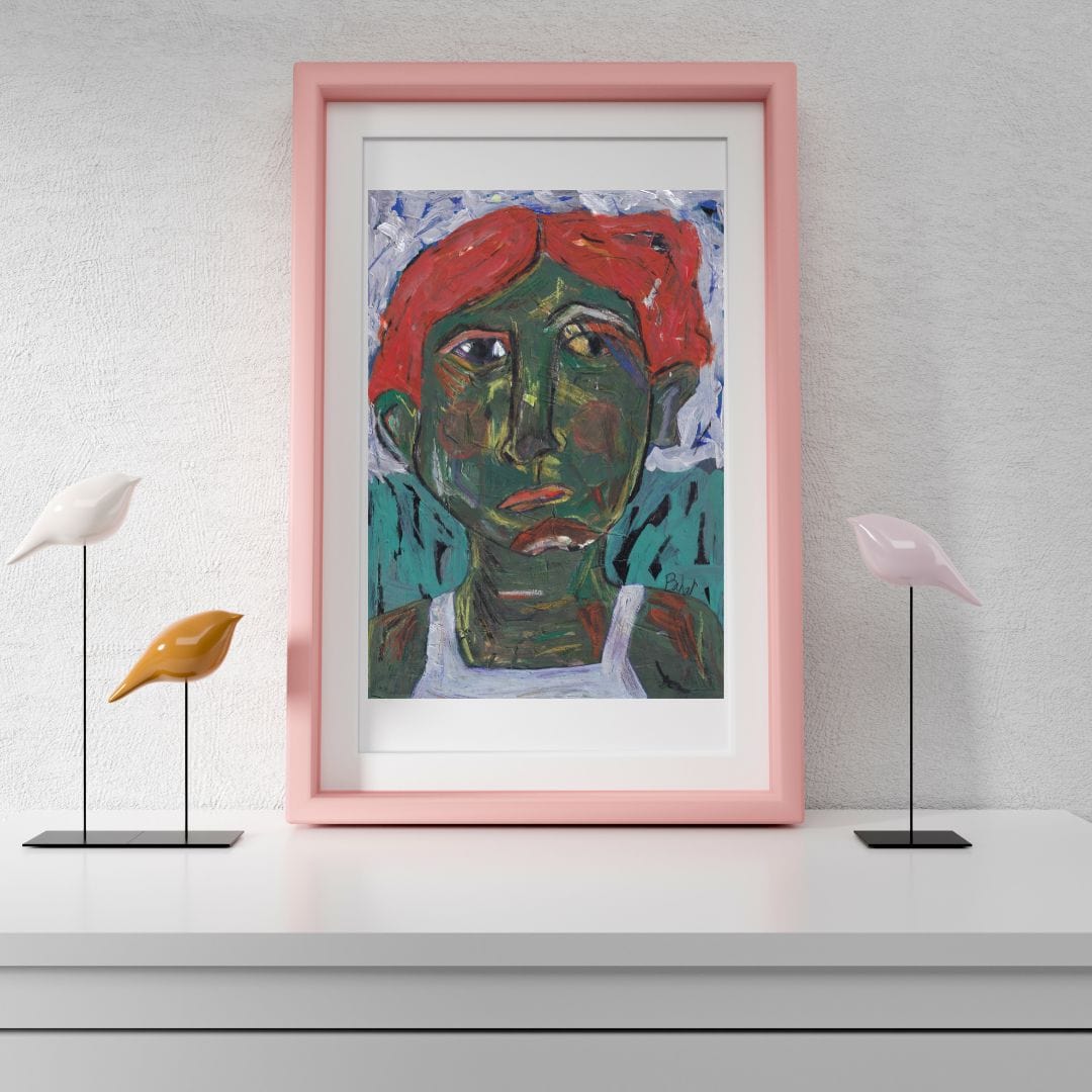 Posters, Prints, & Visual Artwork Emotional Girl Figurative Art: "The Flaming Frog"