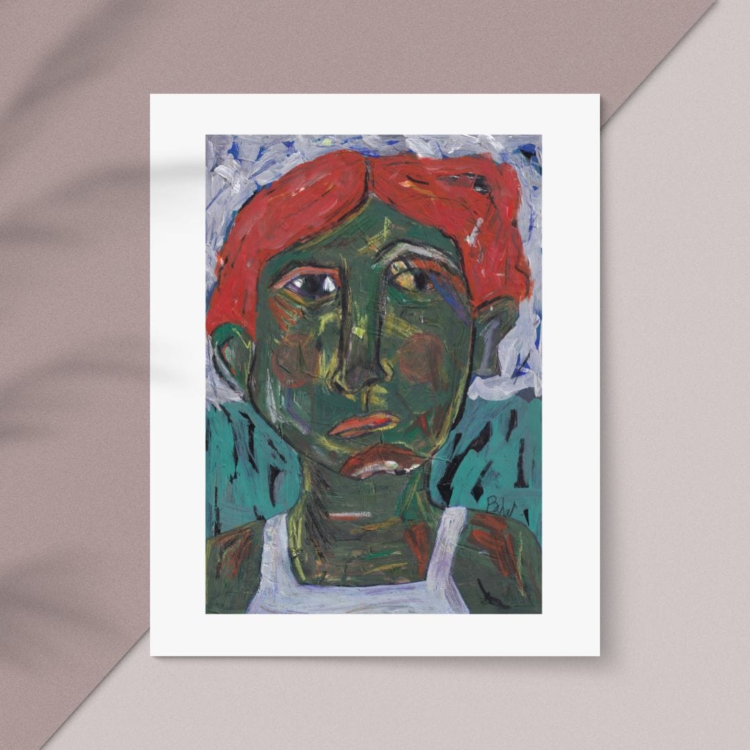 Posters, Prints, & Visual Artwork Emotional Girl Figurative Art: "The Flaming Frog"