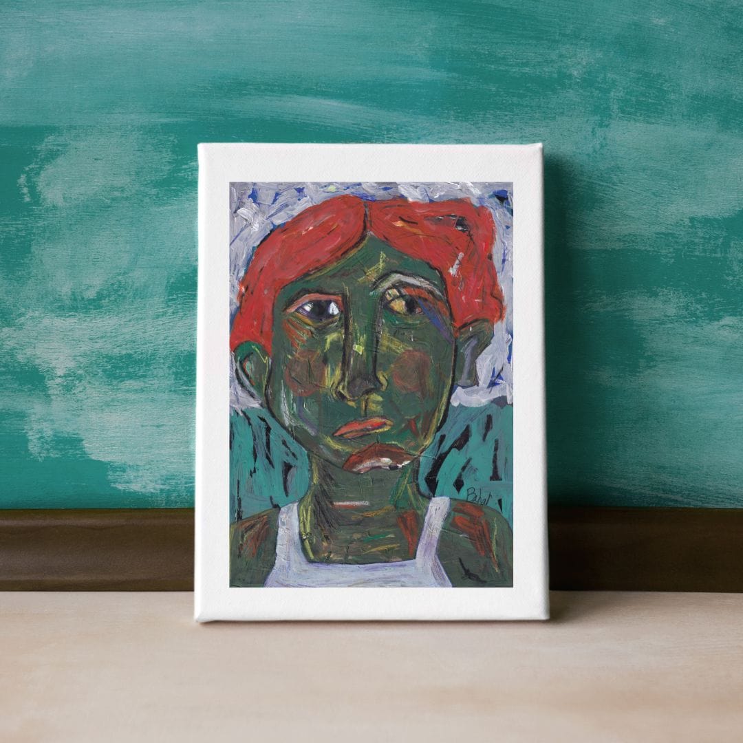 Posters, Prints, & Visual Artwork Emotional Girl Figurative Art: "The Flaming Frog"