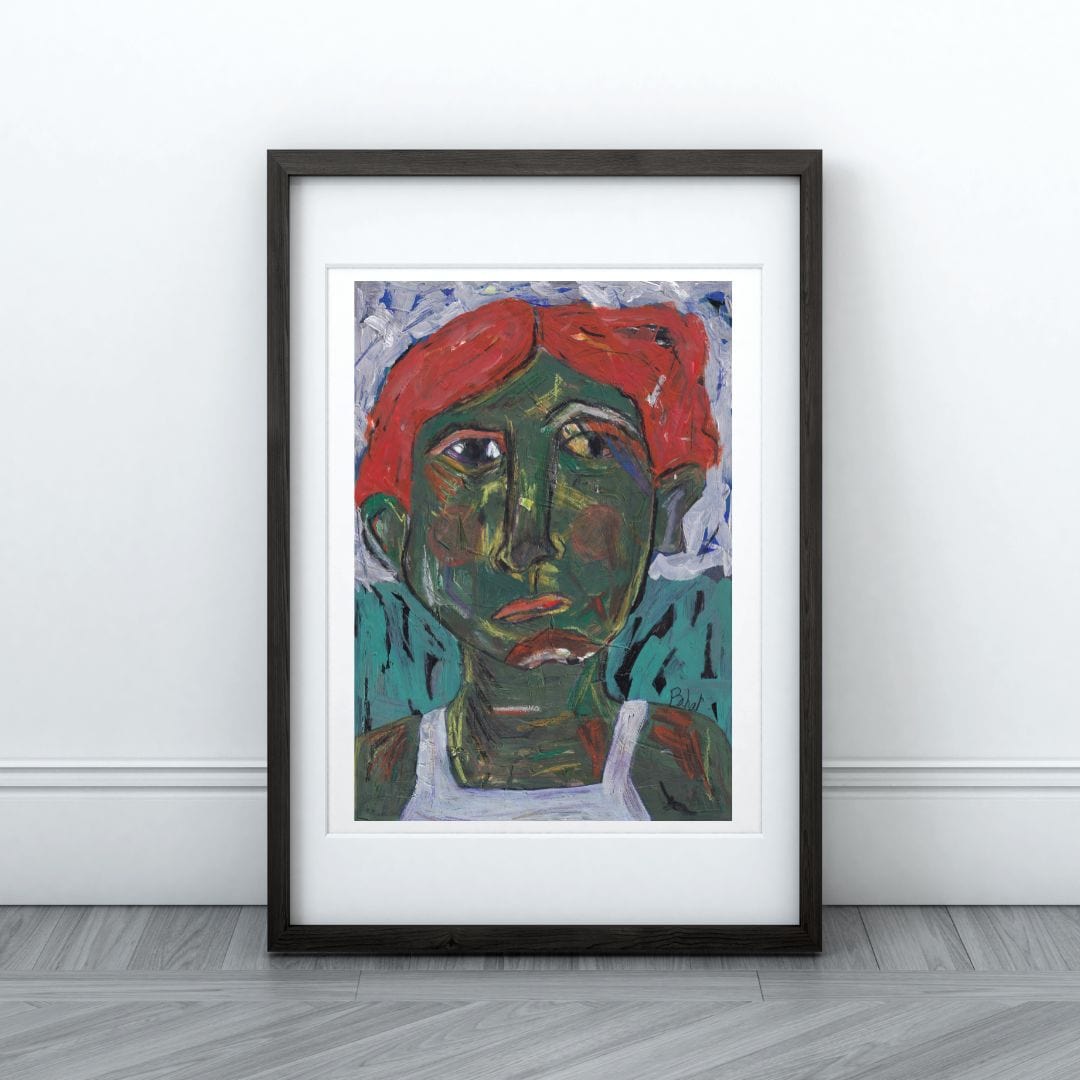 Posters, Prints, & Visual Artwork Emotional Girl Figurative Art: "The Flaming Frog"