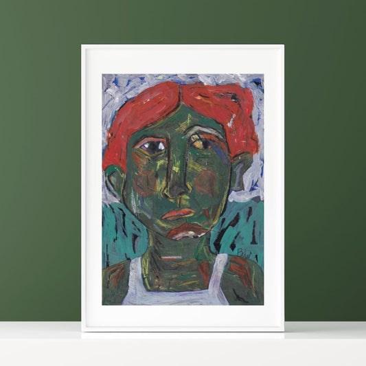 Posters, Prints, & Visual Artwork Emotional Girl Figurative Art: "The Flaming Frog"