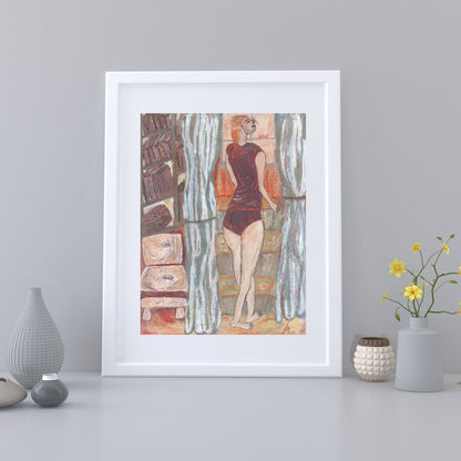 Posters, Prints, & Visual Artwork Emotional Girl Modern Acrylic Painting: "Crazy"