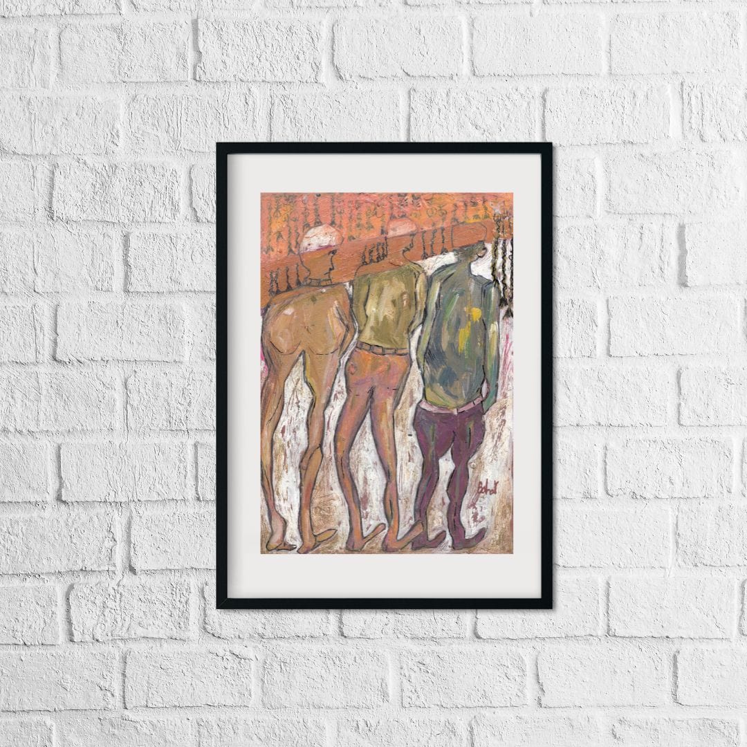 Posters, Prints, & Visual Artwork Enigmatic Abstract Acrylic Art: "The Three Fools"