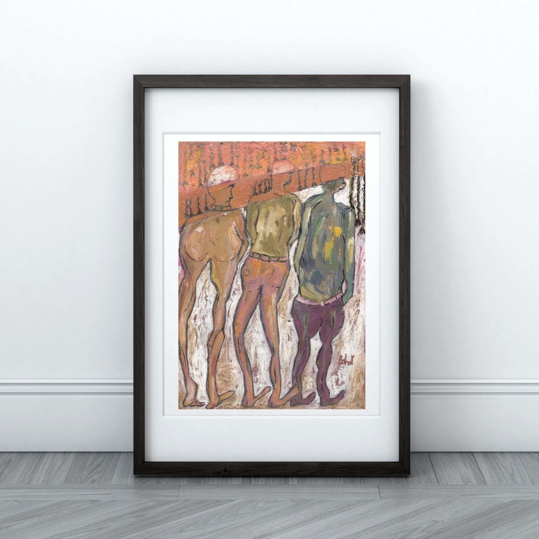 Posters, Prints, & Visual Artwork Enigmatic Abstract Acrylic Art: "The Three Fools"