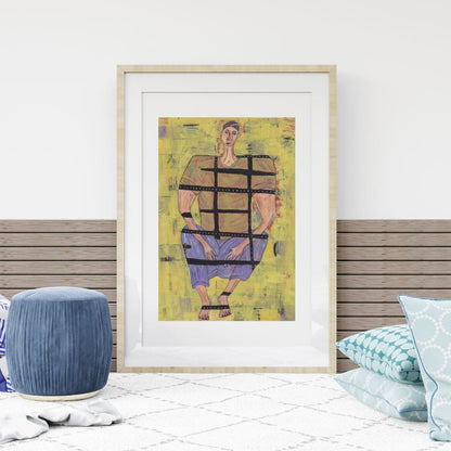 Posters, Prints, & Visual Artwork Expressionist Emotional Art: "The Prisoner"