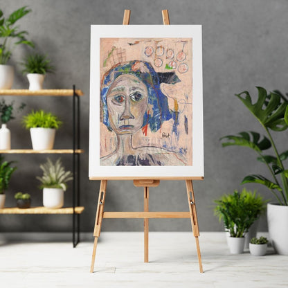 Posters, Prints, & Visual Artwork Expressionist Figurative Girl Portrait: "Blue Hair"