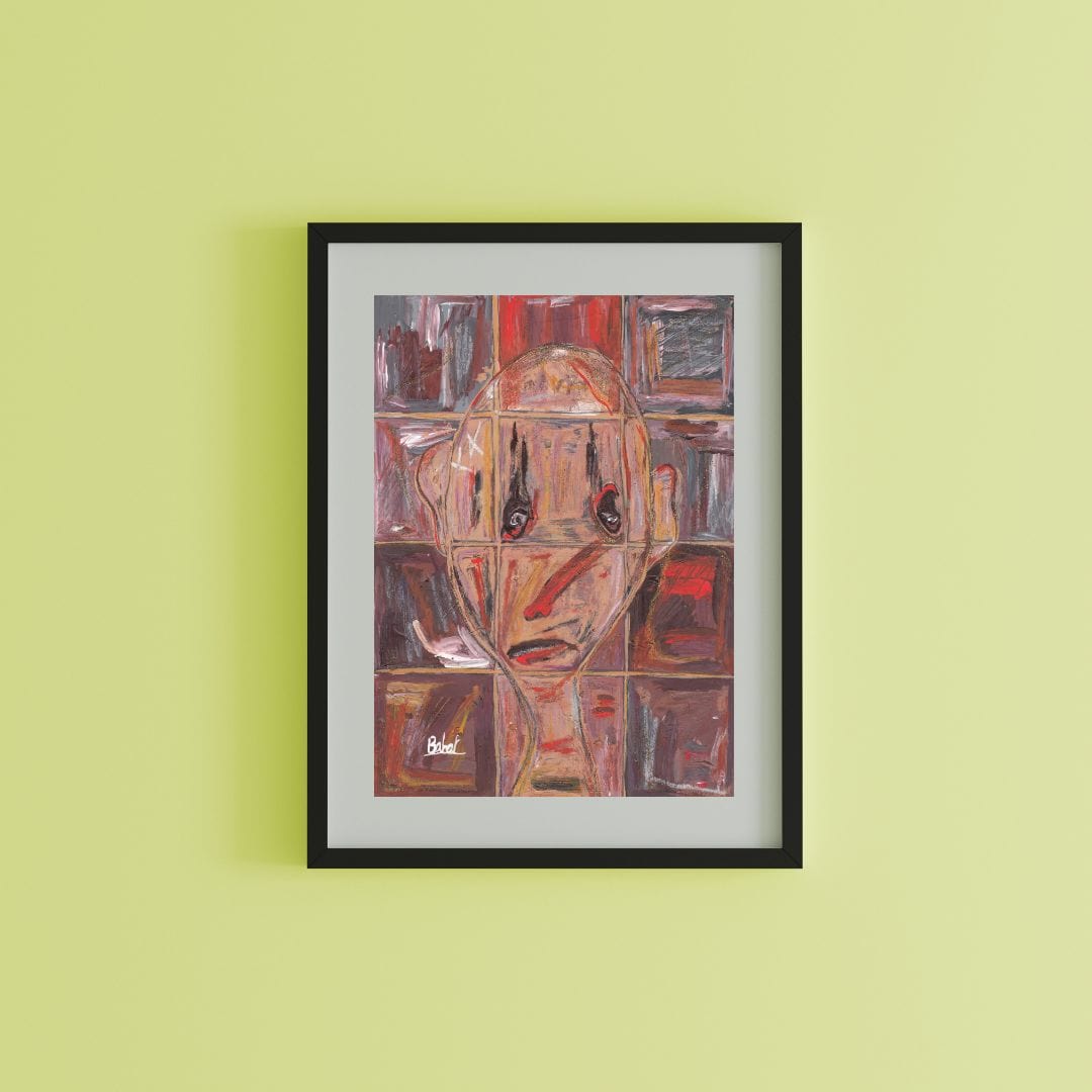 Posters, Prints, & Visual Artwork Expressive Face Surreal Abstract Art "Tilesetter"