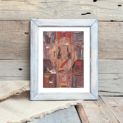 Posters, Prints, & Visual Artwork Expressive Face Surreal Abstract Art "Tilesetter"