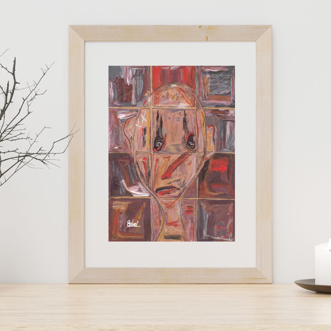 Posters, Prints, & Visual Artwork Expressive Face Surreal Abstract Art "Tilesetter"