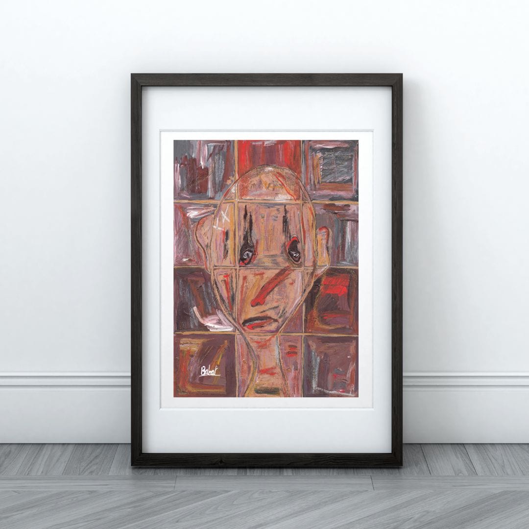 Posters, Prints, & Visual Artwork Expressive Face Surreal Abstract Art "Tilesetter"