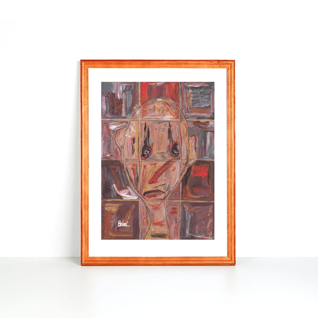 Posters, Prints, & Visual Artwork Expressive Face Surreal Abstract Art "Tilesetter"