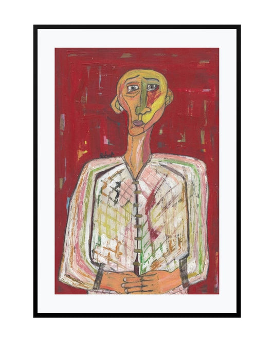 Posters, Prints, & Visual Artwork Expressive Figure Painting - Red