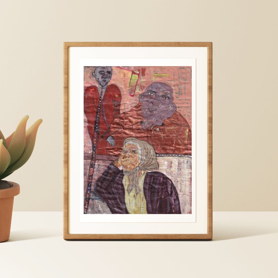 Posters, Prints, & Visual Artwork Expressive Figures Acrylic Painting: "Parents"