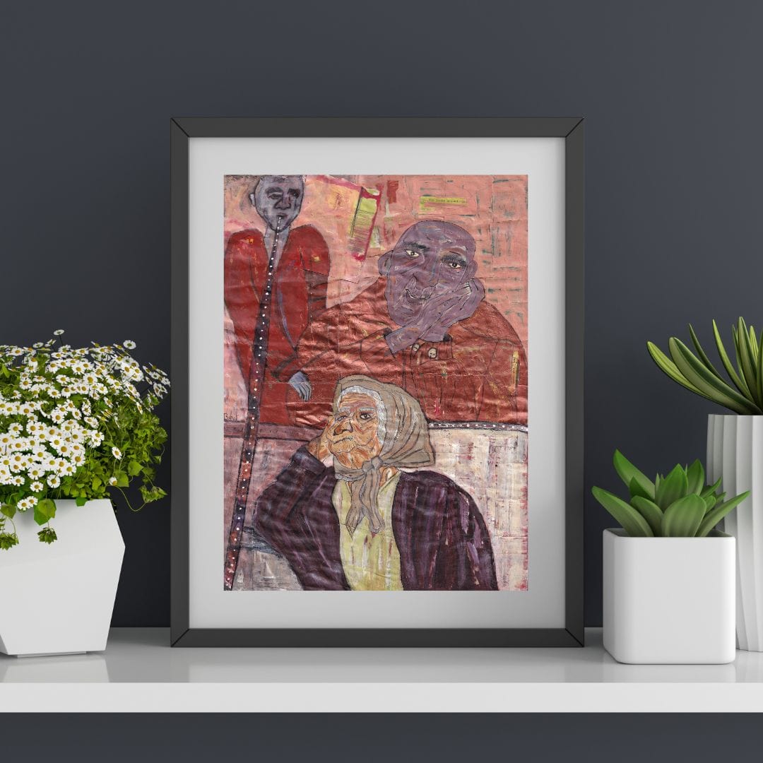 Posters, Prints, & Visual Artwork Expressive Figures Acrylic Painting: "Parents"