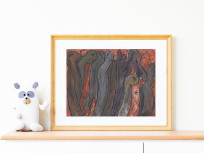 Posters, Prints, & Visual Artwork Expressive Neo-Expressionist Abstract Art: "Sperm"