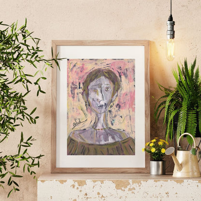 Posters, Prints, & Visual Artwork Gentle Woman Figurative Surreal Art: "Silence"