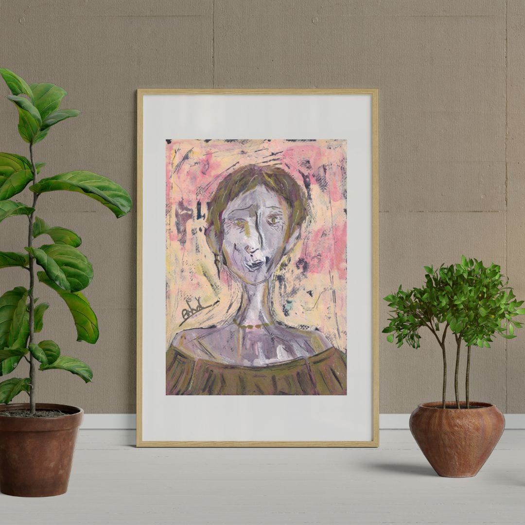 Posters, Prints, & Visual Artwork Gentle Woman Figurative Surreal Art: "Silence"