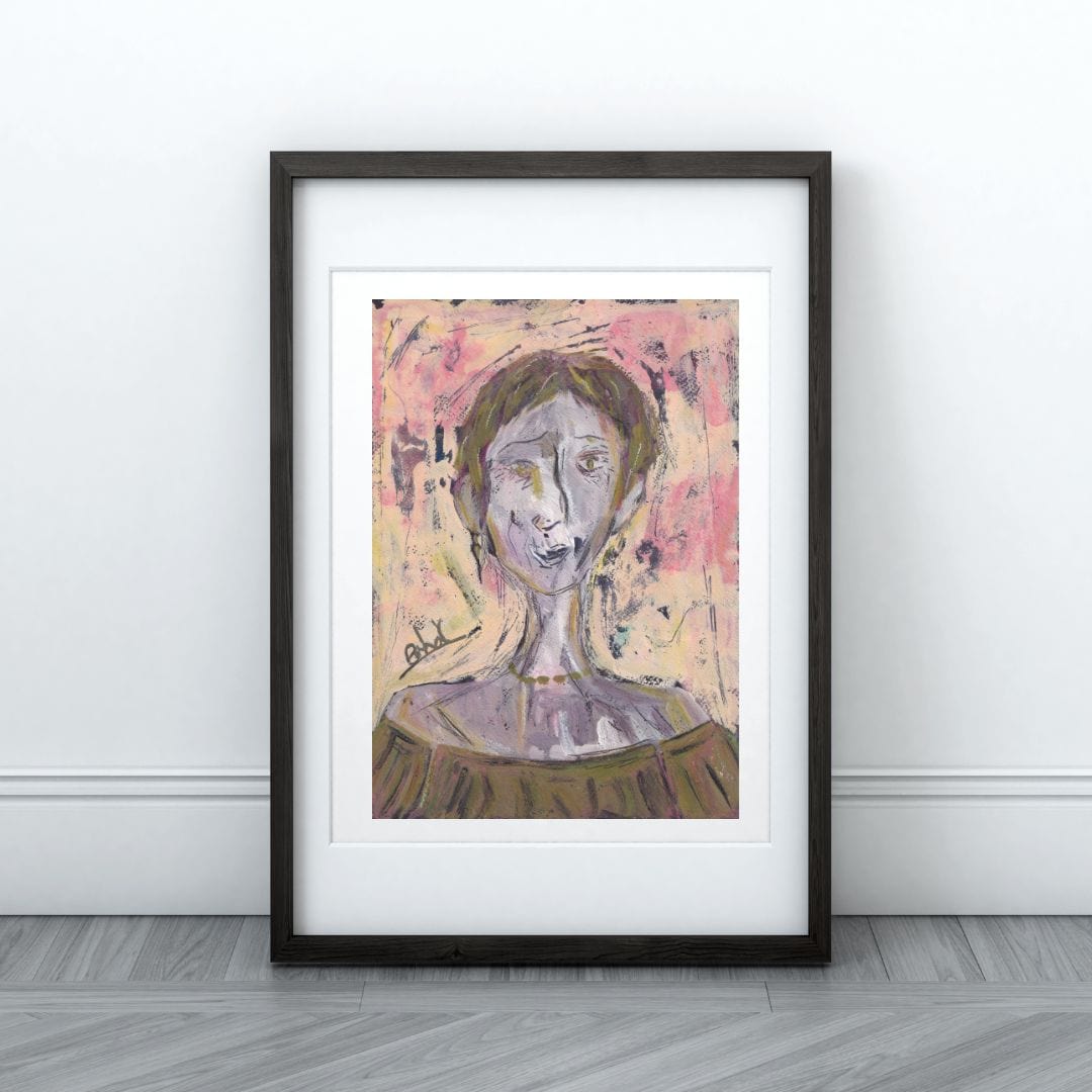 Posters, Prints, & Visual Artwork Gentle Woman Figurative Surreal Art: "Silence"