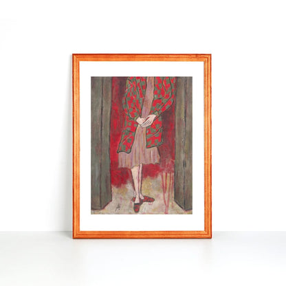 Posters, Prints, & Visual Artwork Girl In Red Figurative Expressionist: "Miss Marple"