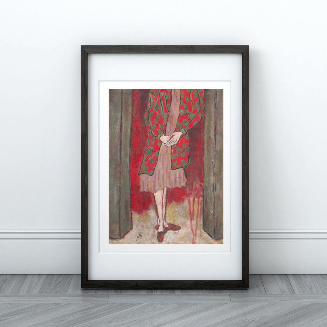 Posters, Prints, & Visual Artwork Girl In Red Figurative Expressionist: "Miss Marple"