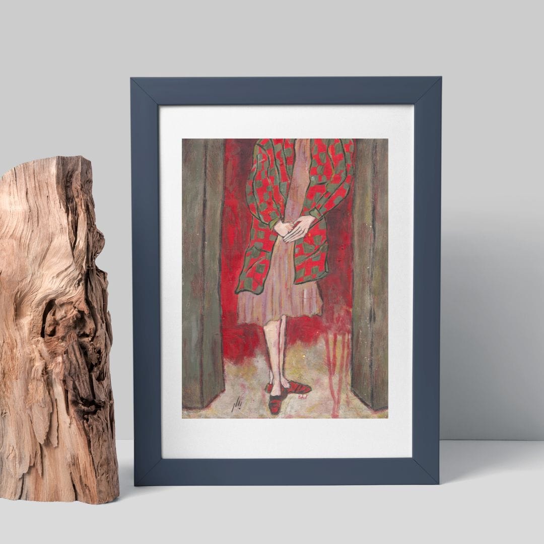 Posters, Prints, & Visual Artwork Girl In Red Figurative Expressionist: "Miss Marple"