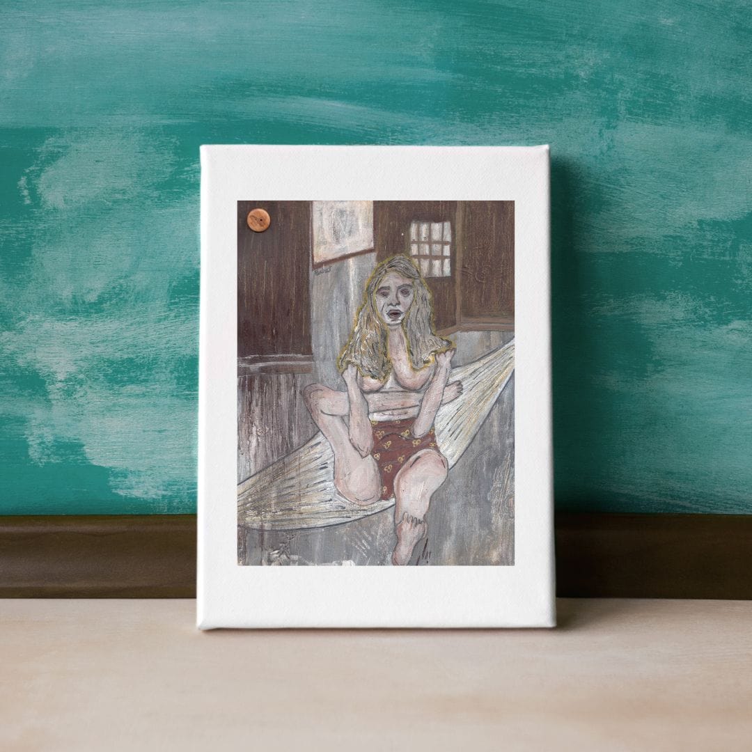 Posters, Prints, & Visual Artwork Girl With Blonde Hair Figurative Art: "Sarah"