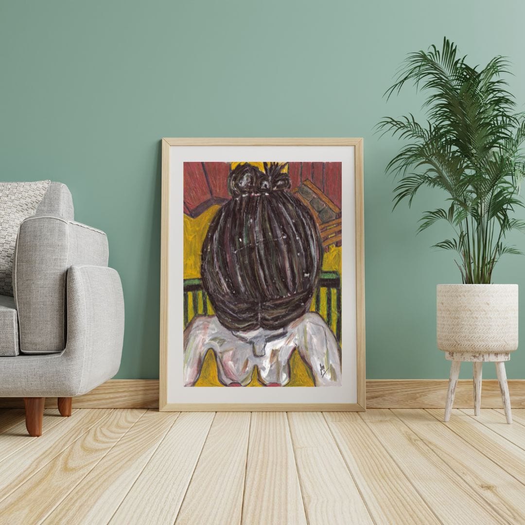 Posters, Prints, & Visual Artwork Girl With Bun Figurative Art: "The Cleaning Lady"