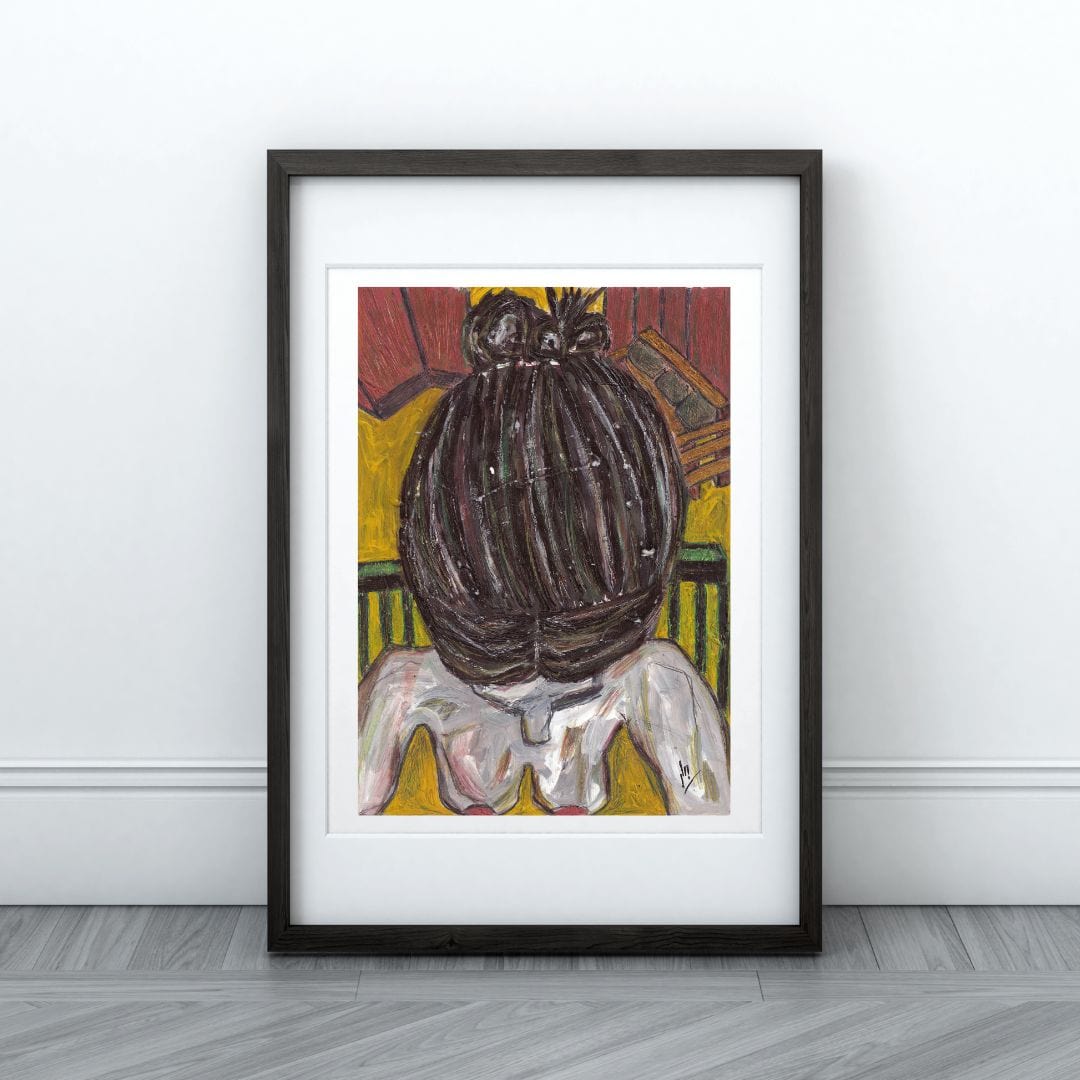 Posters, Prints, & Visual Artwork Girl With Bun Figurative Art: "The Cleaning Lady"