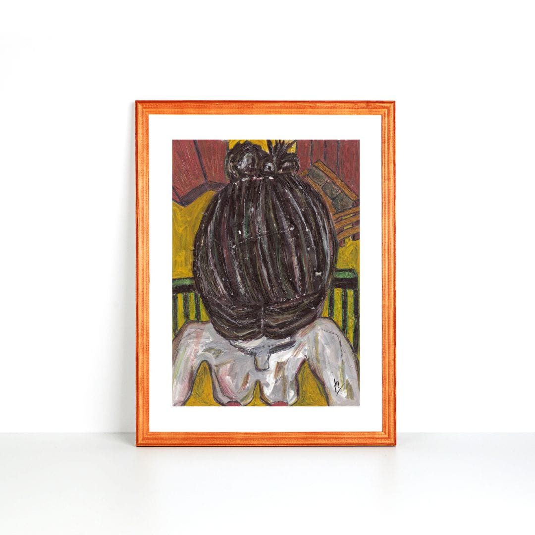 Posters, Prints, & Visual Artwork Girl With Bun Figurative Art: "The Cleaning Lady"